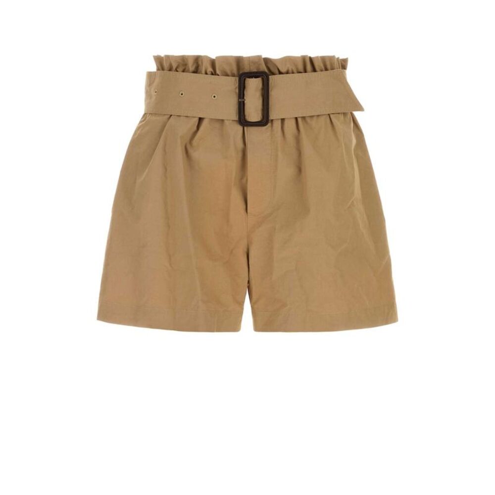 Saint Laurent Women Camel Poplin Shorts
